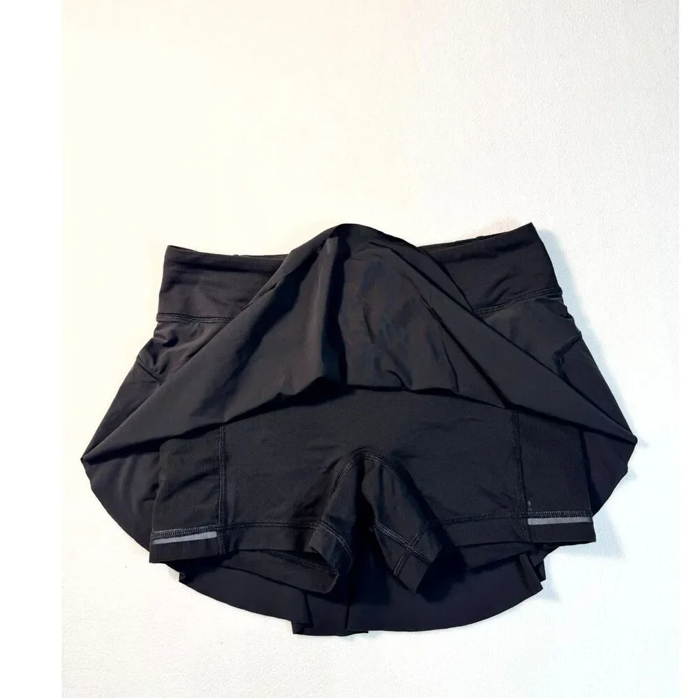 Lululemon Women’s Size 4 Black Running Skort Built-In Shorts Pockets